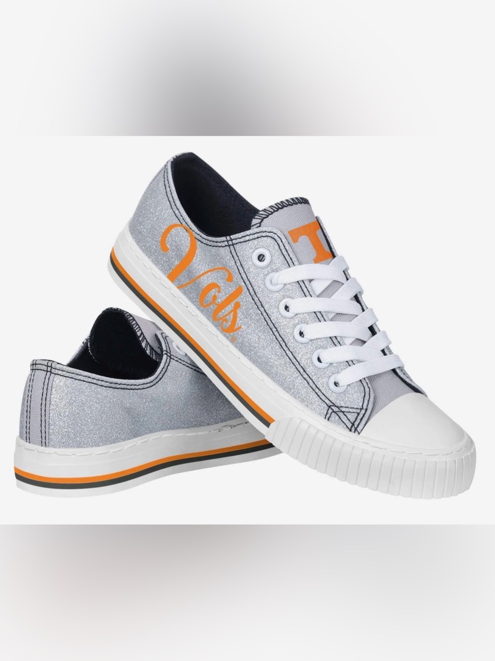 Tennessee Volunteers Womens - Glitter Low Top Canvas Shoes - Size 7 FOCO Brand
